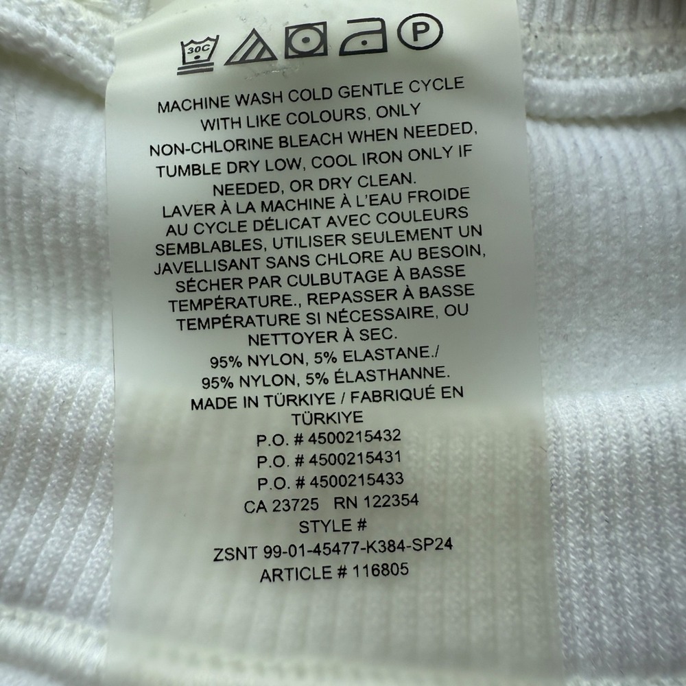Aritzia Seamless Crew Tank White Sleeveless Stretch Knit Top Size L Minimalist - Picture 5 of 10